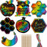 Qpout 28 Packs Rosh Hashanah Greeting Cards,Magic Rainbow Scratch Off Cards,Shana Tova Scratch