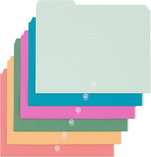 U Brands U-Eco Poly File Folders, Set of 24, Assorted Brights, 1/3-Cut Tabs, 100% Recycled Labels