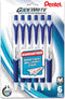 Pentel GlideWrite Ballpoint Pen with TechniFlo Ink, Medium Line (1.0mm) Blue Ink, Pack of 6 (BX910BP6C)