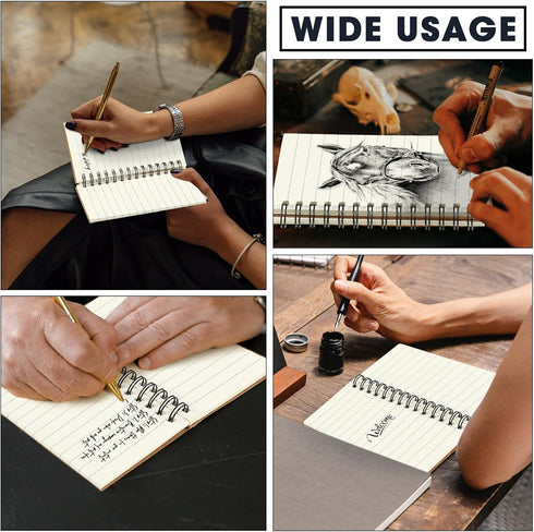 Jutom Small Spiral Notepad Bulk, 5 x 3'' Pocket Memo Pads, Ruled Notebook, Kraft Cover, 120 Pages for Note Taking