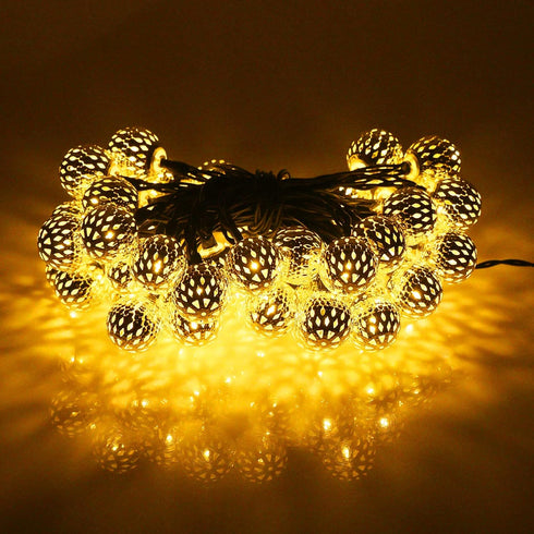 33FT 100LED 8 Solar String Lights Outdoor Waterproof,Globe Solar Fairy Lights Outdoor with Modes,Moroccan String Lights