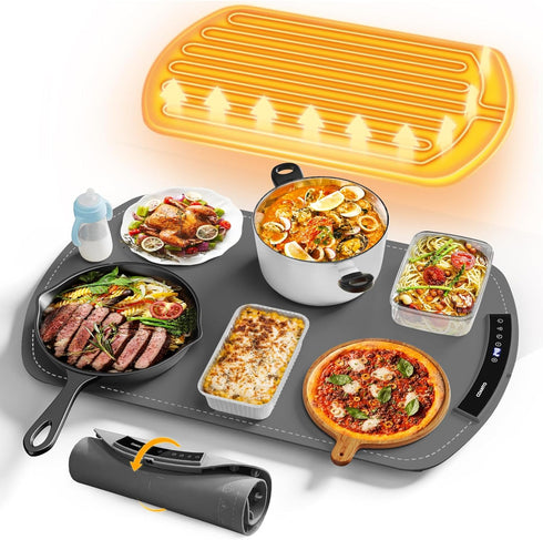 Food Warming Mat, Electric Warming Tray for Buffets & Parties, Silicone Heating