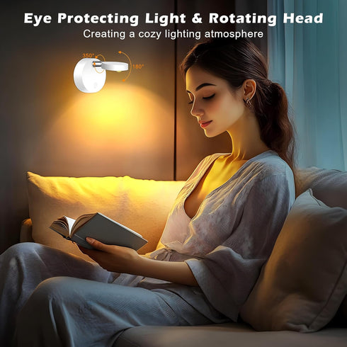 2 Pack Rechargeable LED Spotlight for Indoor, Wireless RGB Spot Light with Remote, Magnetic Picture Battery Operated