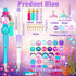 Yeaqee 24 Sets Mermaid Beadable Pens Plastic Bead Pens Assorted Beaded Pen Making Kit Multicolor Bubblegum Beads Crystal Spacer Beads Black Ink DIY Ballpoint Set for Women Students by Yeaqee