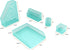 BLU MONACO Aqua - Teal 6 Piece Cute Desk Organizer Set, Accessories for Women, Desktop Organization