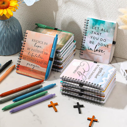 Harloon 20 Set 2024 Christian Gift Spiral Notebooks, Bible Verse Journals, Inspirational Notepad for Church