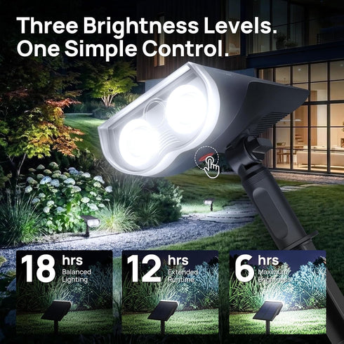 IP67, 3 2-in-1 6500K, 2 Pack Consciot Solar Lights Outdoor Waterproof Lighting Modes Solar Spot Lights Outdoor, Auto