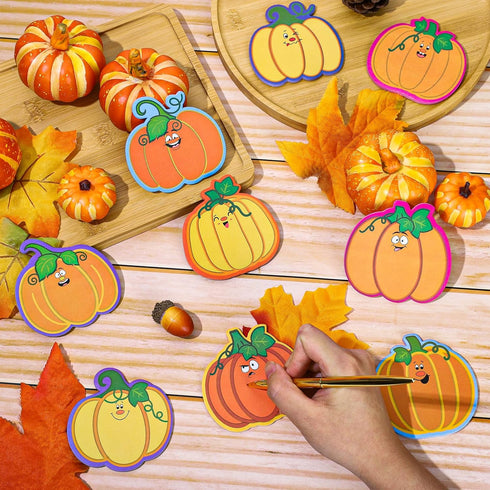 Whaline 810 Sheets Fall Pumpkin Sticky Notes - Thanksgiving Self-Adhesive Memo Pads for Autumn