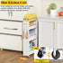 4-Tier OKZEST Utility Slim Storage Cart, Narrow Laundry Room Bathroom Organizers and Storage Cart, Metal Pantry Kitchen