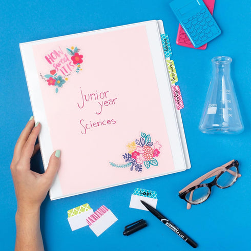 Avery Multiuse Ultra Tabs, 2" x 1.5", 24 Repositionable Tabs, Assorted Designs, 2-Side Writable