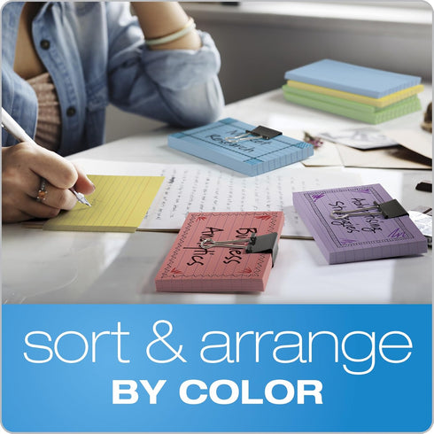 Oxford Ruled Color Index Cards, Cherry, 3" x 5", 100 Per Pack (7321 CHE)