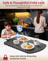 7 8 Warming Mat for Food, Upgraded Fast-Heating Electric Warming Tray with Temp Levels & Timers, Buffet Raised Feet