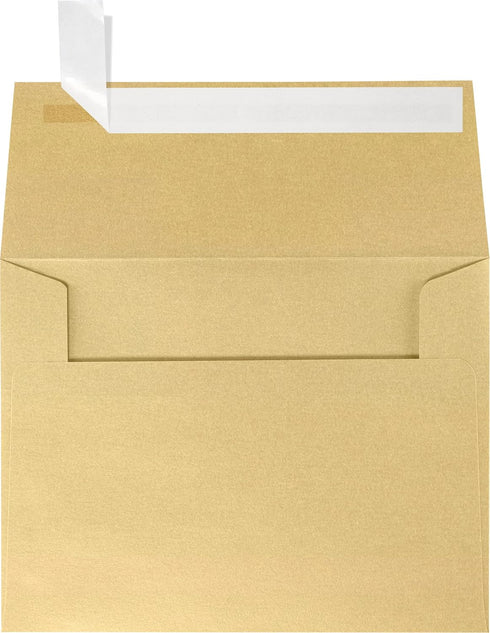 LUXPaper A2 Invitation Envelopes, Peel & Press, 4 3/8" x 5 3/4", Blonde Gold Metallic, 50 Qty