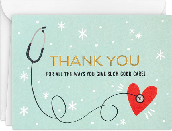 Hallmark Healthcare Thank You Card Pack (20 Blank Cards with Envelopes) for