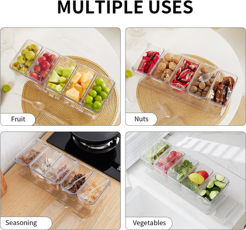 Set Party15.3" 5 Set 5 2 (5 1 pack) Chilled Condiment ServerTaco Bar Serving for Condiment Serving Platters