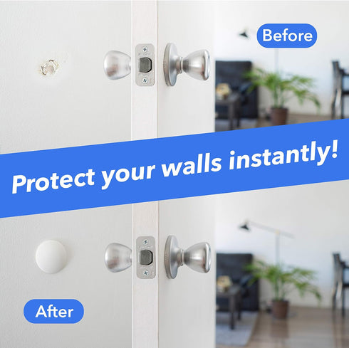 Self Adhesive Round Plate Door Bumper Pads, Silicone Wall Protectors from Door Knobs, Rubber Door Handle Bumper Guard