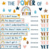 Boho The Power of Yet Classroom Bulletin Board Decoration, Rainbow Motivational Growth Mindset Cutouts for School