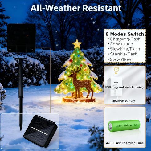 Generic 39FT 100LED IP65 8 Solar Rope Lights, Outdoor Solar String Lights, Waterproof Solar Powered Fairy Lights