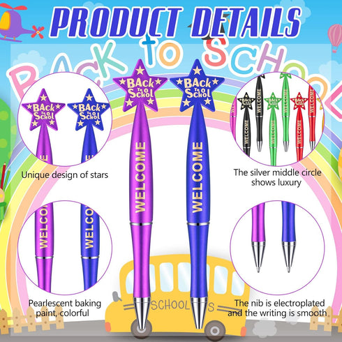 Sherr 72 Pcs Ballpoint Pens - Welcome Back to School Supplies, First Day Gifts for Students, Office Supplies
