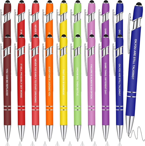 Funny Insulting Pens with Complaining Quotes, Colorful Snarky Office Supplies, 20 Pcs