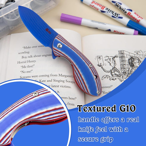 G10 JIN Starry Pocket Knife, Folding Knife DIY Making Kit, Safe Fidget Toy, Knives for Kids, Blade Handle, Boy Scout