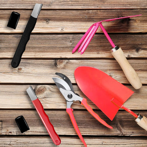 Garden Tool Sharpener 2 Pieces, Blade Sharpener for Knife, Mini Sharpener for Hedge Shears Scissors, Gardening Pruner
