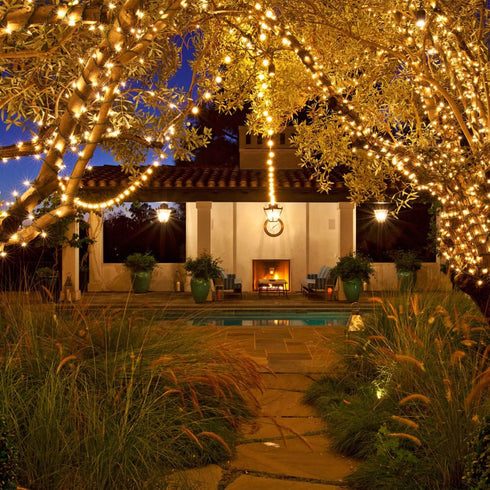 iShabao Solar String Lights Outdoor, 33ft 100 LED Waterproof Fairy Lights for Garden and Party