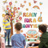 gisgfim Retro Boho Tree Bulletin Board Set, Groovy Classroom Decorations with Daisy Cutouts for Teachers