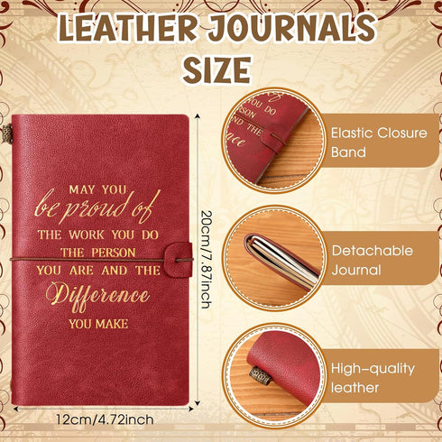 Panitay 20 Pcs Employee Appreciation Gifts, Leather Journal with Pens, 10 Travel Journals with Pockets for Office