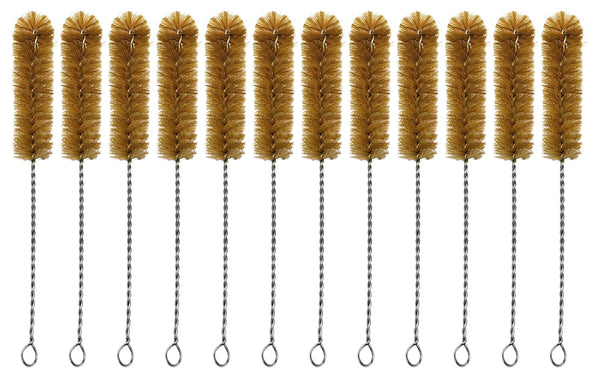 EISCO 12PK Bristle Cleaning Brushes, 9.25", Twisted Stainless Steel Wire Handle, Ideal for Tubes, Bottles, Jars