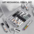 Four Candies 3PCS 2MM Mechanical Pencils with Case, Metal Lead Holder with 120 Graphite Lead Refills, 4 Erasers,