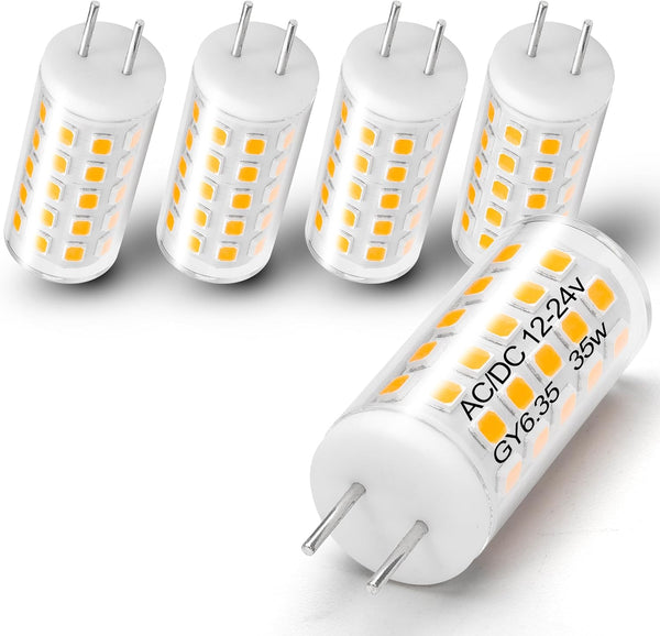 Heifymi GY6.35 Light Bulb AC/DC 12-24V 4W Equivalent 35W-40W Halogen Bulb Warm