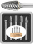 5 Pcs 1/4 Carbide Burr Set, 1/4 Shank Die Grinder Bits for Metal Rotary Tool Attachment, Compatible with Milwaukee
