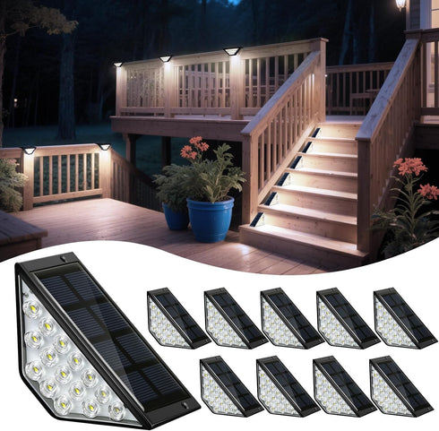 BKBB PPBB Solar Step Lights for Outside, Solar Stair Lights Outdoor Waterproof, Deck Step