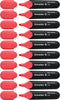 Schneider Job Highlighter, Chisel Tip, 1 + 5 mm, Black Barrel, Coral Ink, Box of 10 Highlighters (1502)