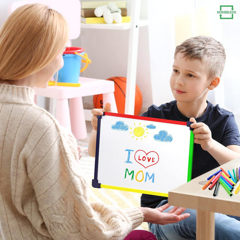 ScribbleDo Magnetic Dry Erase Board for Kids, Whiteboard 9”x12” for Writing Learning & Drawing Art Educational Toy