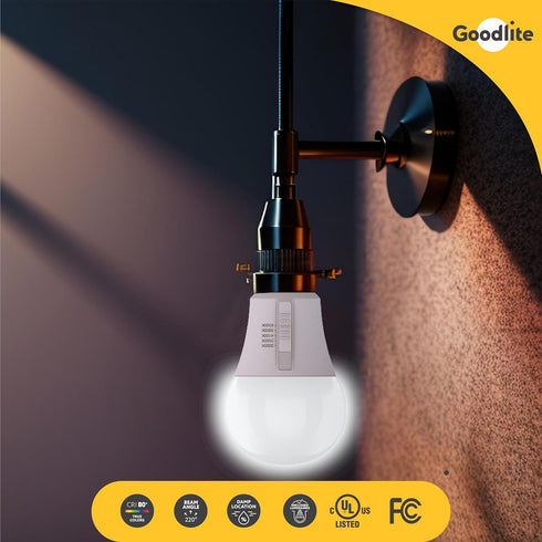 Goodlite A19 LED Bulb, 5 Color Selectable 3000K-6500K, 450 Lumens, 6W (40W Equivalent), 1ct