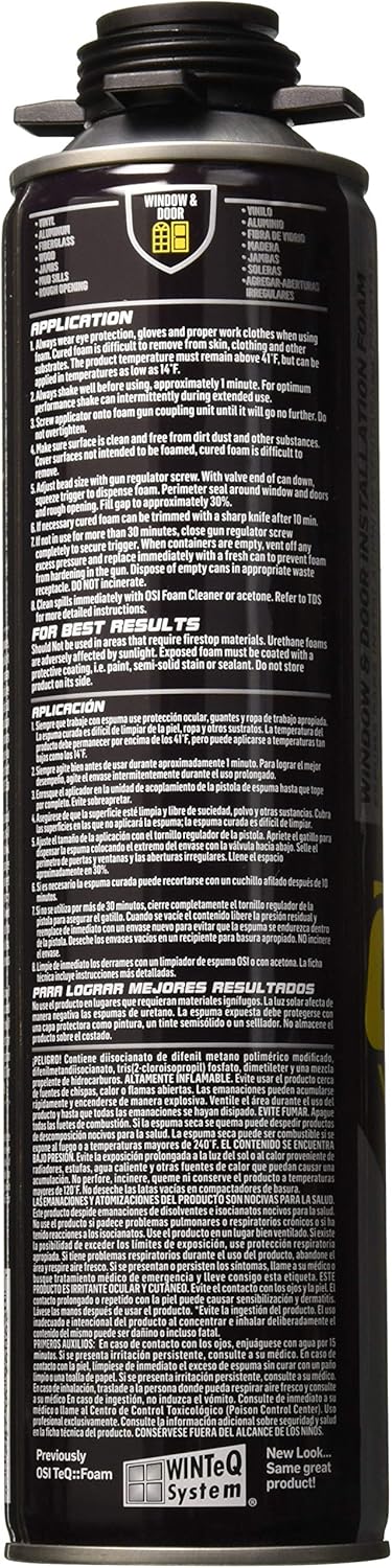 OSI - Henkel Corporation 1866185 Osi Quad Window and Door Sealant, 21.1 Oz Aerosol Can, Foam, Tan