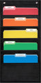 Essex Wares 5 Pocket File Pocket Chart - Black, 14" Wide x 24" Tall Wall Hanging Organizer