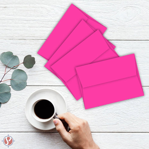Fuchsia A7 Bright Color Envelopes | 5 1/4 x 7 1/4 Inches for 5x7 Photos, DIY Arts and Crafts, Value Pack of 50