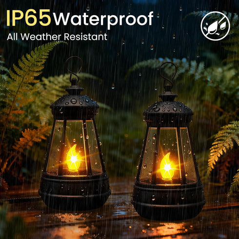 Babineto 2 Pack Mini Solar Lantern Lights Replacement Parts for Outdoor Statue,Waterproof Solar Hanging Lights
