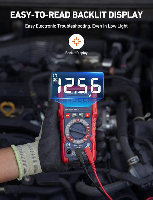 AstroAI Digital Multimeter Voltage Tester, TRMS 2000 Counts Volt Meter for AC/DC Voltage & Current Measurement
