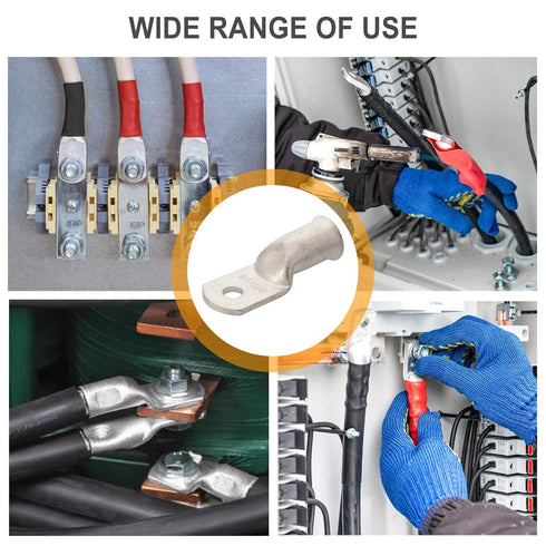 68pcs Battery Cable Ends, 1/0 AWG 1 AWG 8 AWG Tinned Copper Lugs, Heavy Duty Wire Ends with Heat Shrink Tube
