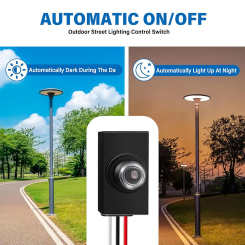 3 Pack 120-277V Dusk to Dawn Sensor for Outdoor Lighting Photoelectric Switch Photocell Light Sensor Hardwired Post Eye