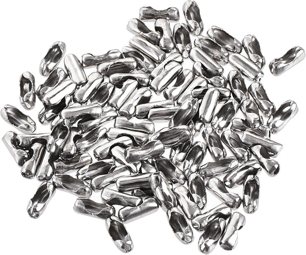 uxcell Ball Chain Connector, Stainless Steel 1.5mm Ball Chains Clasp Crimp Clips Link, Pack of 100