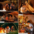 32.8FT 8 Camping String Lights, Quick Storage Rechargeable Tent Lights String with Modes, Hanging Waterproof Portable