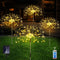 Unihoh Solar Outdoor Warm White Garden Lights, 4 Pack Firework With 120 LED