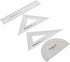 STAEDTLER Math Set - 4 pc Geometry Kit for Students with Clear Protractor, 6in Ruler & 2 Triangles – School Supplies