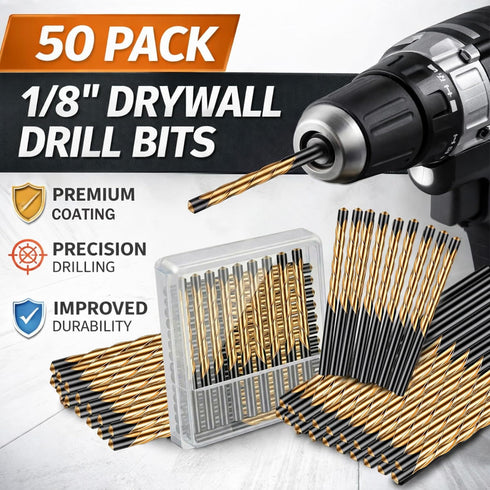 50 1/8" Tondiamo Pcs Drywall Rotor Tips Drywall Router Drill Bits HSS Guidepoint Cutting Rotor Tips Cutout Tool for Use