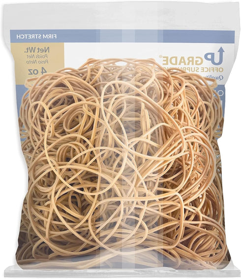 Upgrade Office Supply UPG23719 Rubber Bands, Size #19 (3-1/2" x 1/16"), 1/4 lb. Bag, Natural Crepe
